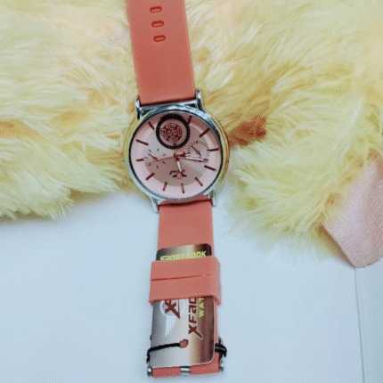 Pink Analog Watch with Silicone Strap